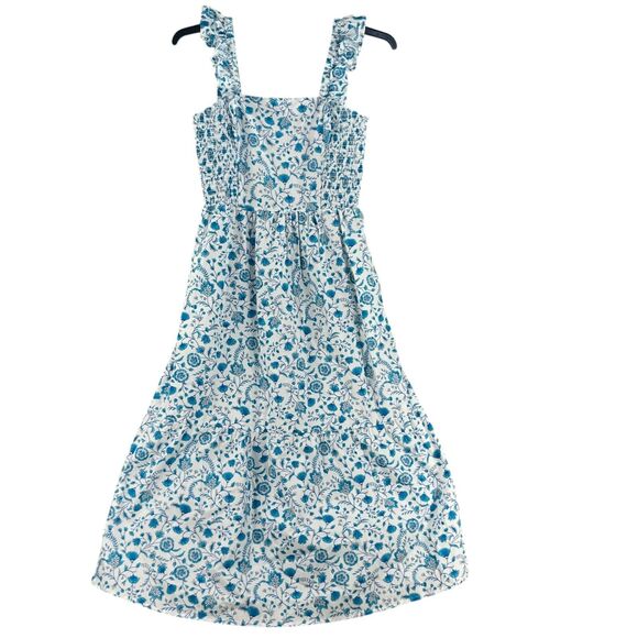 Draper James Womens Floral Dress Cottage Long 100% Cotton Sz S Flowy Ruffle - Picture 16 of 16